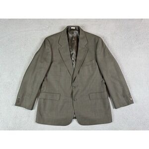 Brooks Brothers Suit Jacket Mens 42 S Taupe Wool Houndstooth Prince Of Whales